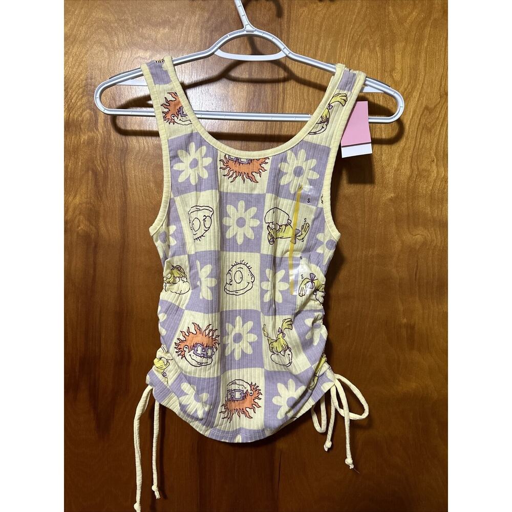 Nickelodeon Rugrats Yellow Cinched Tie Side Graphic Tank Top Size Medium
